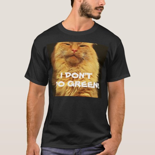 グリーンは使わない – Orange Cat Tシャツ (正面)