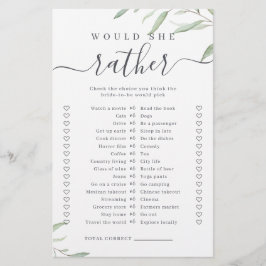 グリーンは彼女の方がブライダルシャワーの試合だ