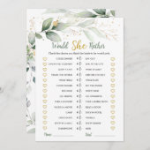 グリーンは彼女の方がブライダルシャワー試合だ 招待状 (正面/裏面)