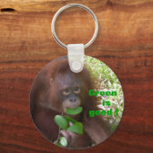 グリーンは良いベジタリアン野生動物 キーホルダー (正面)