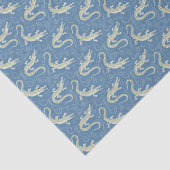 グリーンよくはしゃぐアリゲーターペイズリーオンブルー 薄葉紙 (詳細)