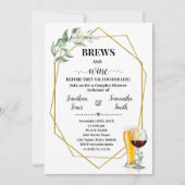 グリーンよりも前にビールとワイン ブライダルシャワー 招待状 (正面)