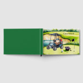 グリーンをパッティングするゴルファーをテーマにしたゴルフの卒業 ゲストブック (全面)