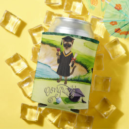 グリーンをパッティングするゴルファーをテーマにしたゴルフの卒業 缶クーラー