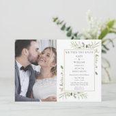 グリーンを使った結婚式のフォトウェディングのご報告 招待状 (スタンド正面)