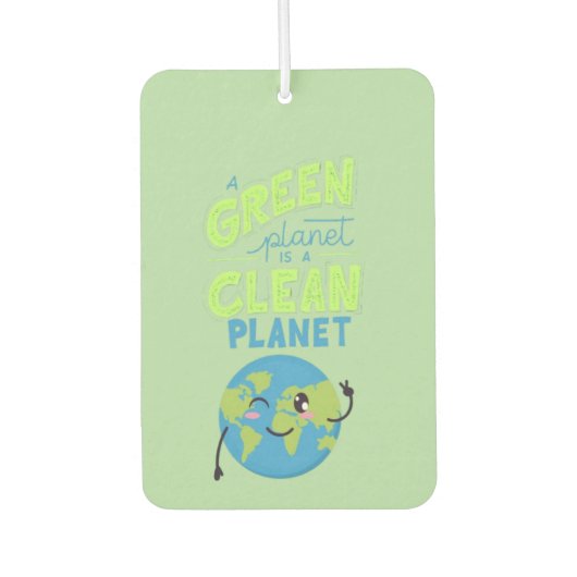 グリーンを搭載：自然で繁栄」 カーエアーフレッシュナー (正面)