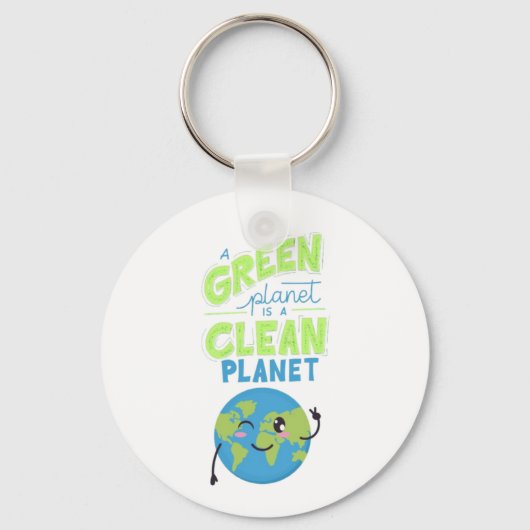 グリーンを搭載：自然で繁栄」 キーホルダー (正面)