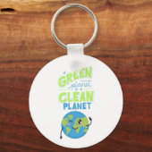 グリーンを搭載：自然で繁栄」 キーホルダー (正面)