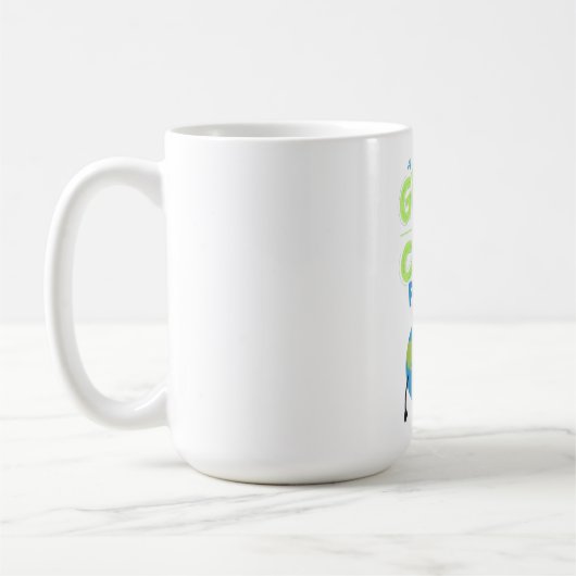 グリーンを搭載:自然で繁栄」 コーヒーマグカップ (左)