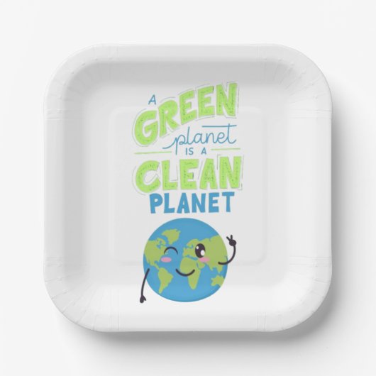 グリーンを搭載：自然で繁栄」 ペーパープレート (正面)