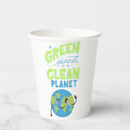 グリーンを搭載：自然で繁栄」 紙コップ