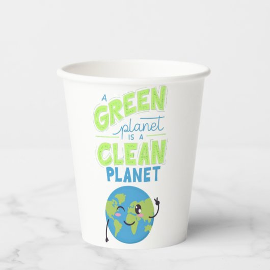 グリーンを搭載：自然で繁栄」 紙コップ (正面)
