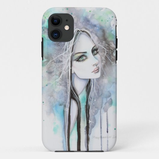 グリーンアイの幽霊ゴシックガール幻想アート Case-Mate iPhoneケース (裏面)