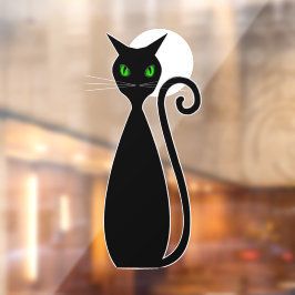 グリーンアイの黒猫 ハロウィン 月 ウィンドウサイン