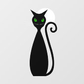 グリーンアイの黒猫 ハロウィン 月 ウィンドウサイン (シート)