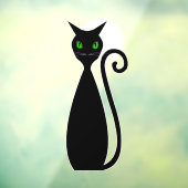 グリーンアイの黒猫 ハロウィン 月 ウィンドウサイン (シート3)