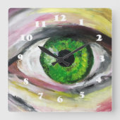 グリーンアイアート スクエア壁時計 (正面)