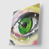 グリーンアイアート スクエア壁時計 (傾斜)