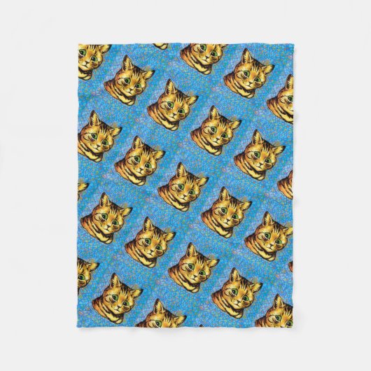 グリーンアイキャットルイワーイン フリースブランケット (正面)