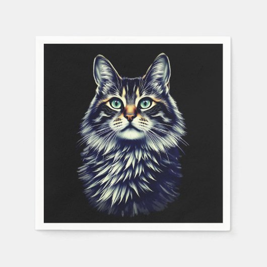 グリーンアイキャット スタンダードカクテルナプキン (正面)