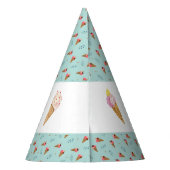 グリーンアイスクールクリームコーンボーイズ誕生日 パーティーハット (裏面)