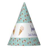グリーンアイスクールクリームコーンボーイズ誕生日 パーティーハット (左)