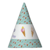 グリーンアイスクールクリームコーンボーイズ誕生日 パーティーハット (右)