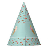 グリーンアイスクールクリームコーン子供の誕生日 パーティーハット (裏面)