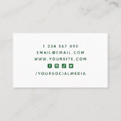 グリーンアイスホッケー選手コーチシルエットスポーツ 名刺 (裏面)