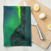 グリーンアイスランド北方灯 キッチンタオル (四つ折り)