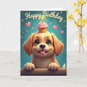 グリーンアイズの誕生日カード カード (黄色い花)