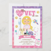 グリーンアイズブロンドガールベットバースデーパーティー 招待状 (正面)