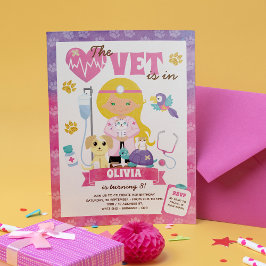 グリーンアイズブロンドガールベットバースデーパーティー 招待状