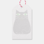 グリーンアイズ付き黒脂肪猫カスタム文字 ギフトタグ (裏面)