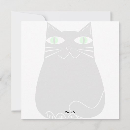 グリーンアイズ付き黒脂肪猫カスタム文字 シーズンカード (裏面)