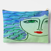 グリーンアイズ抽象芸術デジタルアート アクセサリーポーチ (裏面)