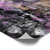 グリーンアイドかわいらしウーマン抽象芸術絵画オリジナル ポスター (角)