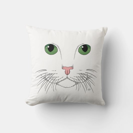 グリーンアイドキャット装飾用クッション クッション (正面)