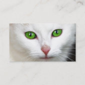 グリーンアイドホワイトキャットビジネスカード 名刺 (裏面)