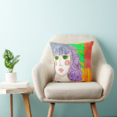 グリーンアイドレディ抽象芸術アート クッション (椅子)