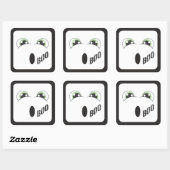 グリーンアイド幽霊ハッピーハローウィン スクエアシール (シート)