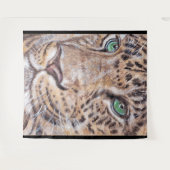 グリーンアイヒョウ顔 タペストリー (正面(横))