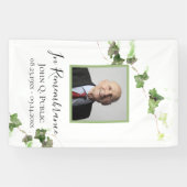 グリーンアイビーつる植物水の色のお祝いの生活 横断幕 (横)