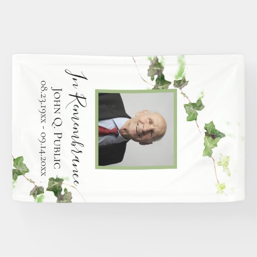 グリーンアイビーつる植物水の色のお祝いの生活 横断幕 (横)