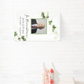 グリーンアイビーつる植物水の色のお祝いの生活 横断幕 (インサイチュ)