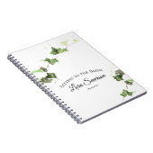グリーンアイビーつる植物水彩の文字を花嫁に ノートブック (右側)