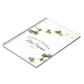 グリーンアイビーつる植物水彩の文字を花嫁に ノートブック (左側)
