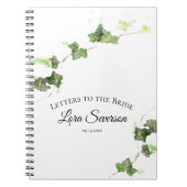 グリーンアイビーつる植物水彩の文字を花嫁に ノートブック (正面)