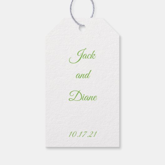 グリーンアイビーのピンク結婚の芽 ギフトタグ (裏面)