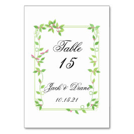 グリーンアイビーのピンク結婚の芽 テーブルナンバー
